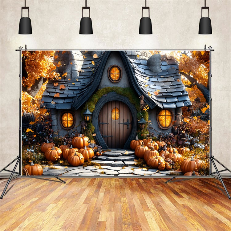 Toile de fond Photo Automne Maison Citrouille Fantaisie CSH57-192