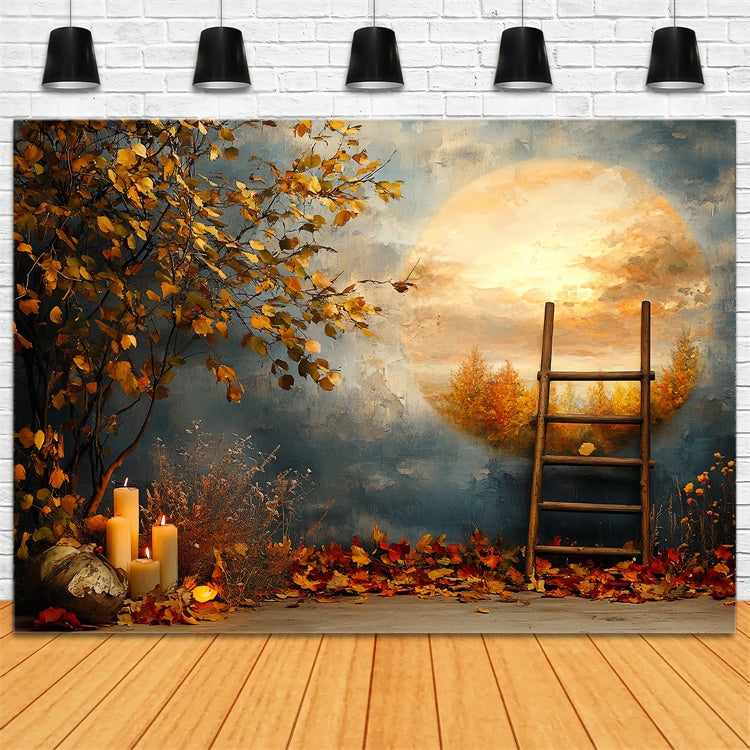 Toile de fond Photo Automne Lune Dorée Rêverie CSH57-198