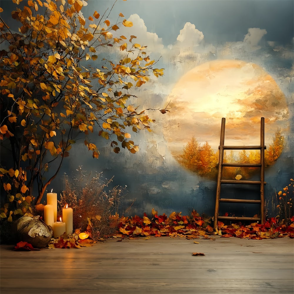 Toile de fond Photo Automne Lune Dorée Rêverie CSH57-198