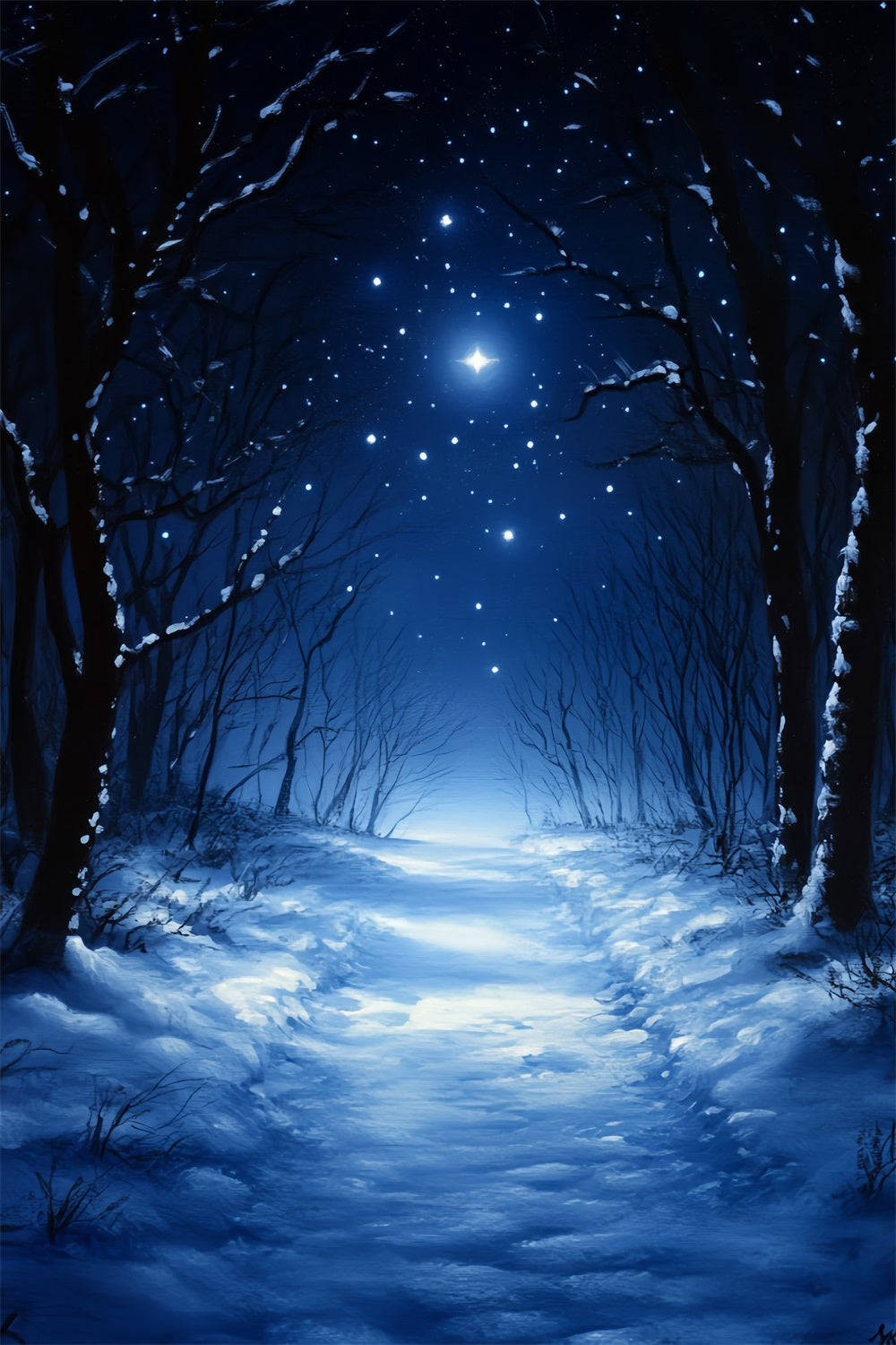 Toile de fond Hiver Forêt Silencieuse de Minuit CSH57-202