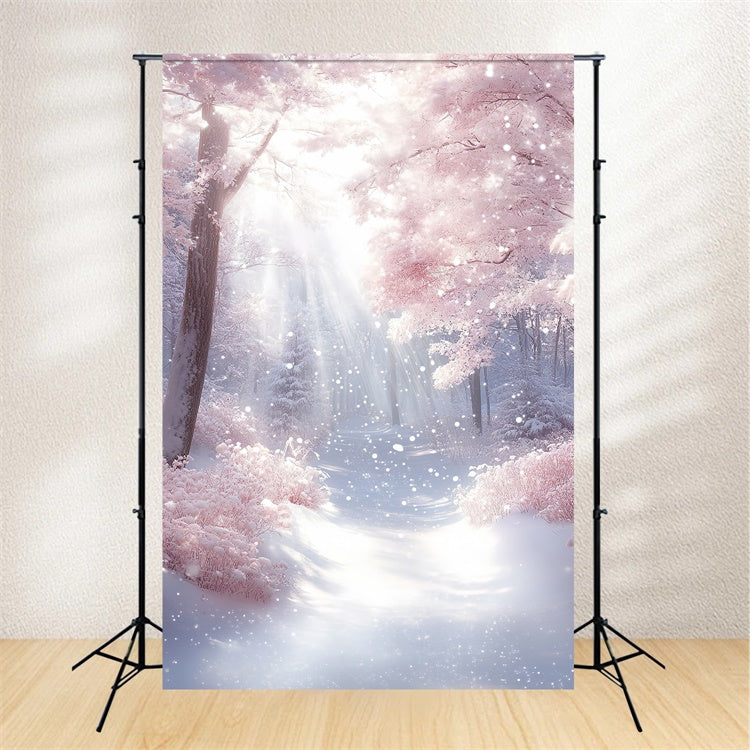Toile de fond Hiver Rêve Rose Lumière de Neige CSH57-203