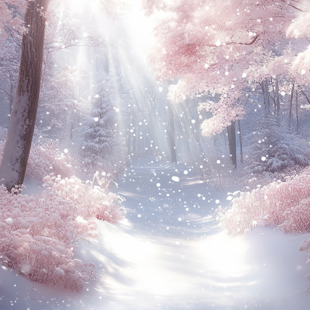 Toile de fond Hiver Rêve Rose Lumière de Neige CSH57-203