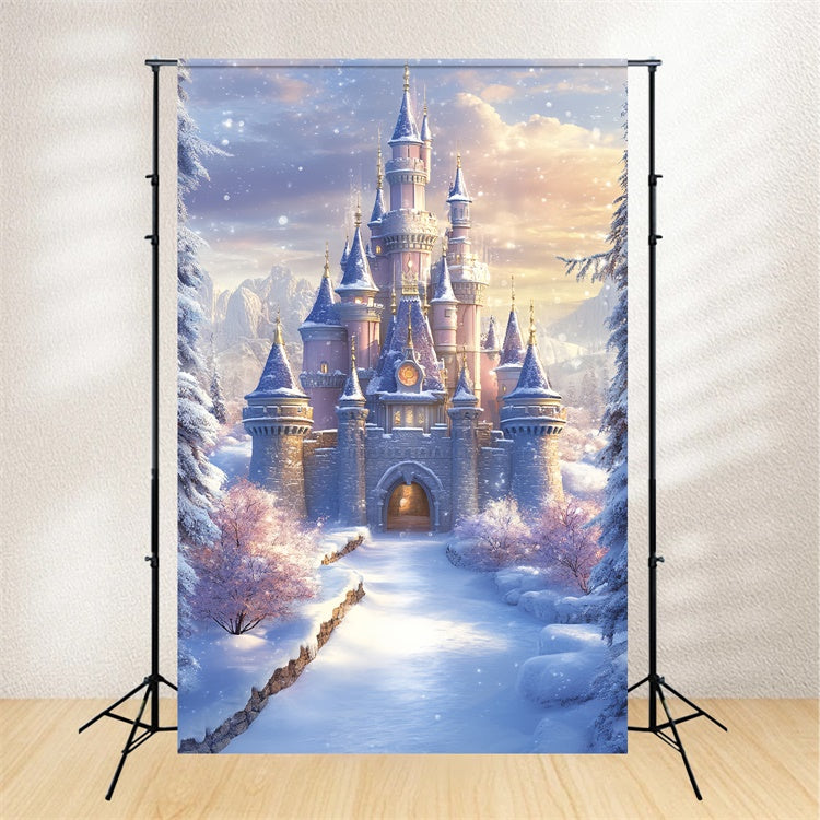 Toile de fond Hiver Château Royal Givré CSH57-205