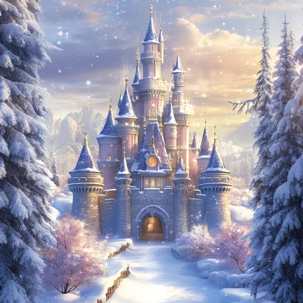 Toile de fond Hiver Château Royal Givré CSH57-205