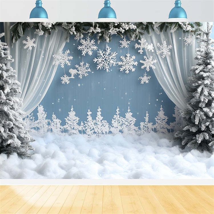 Toile de fond Hiver Scène d’Hiver Neige Blanche CSH57-209