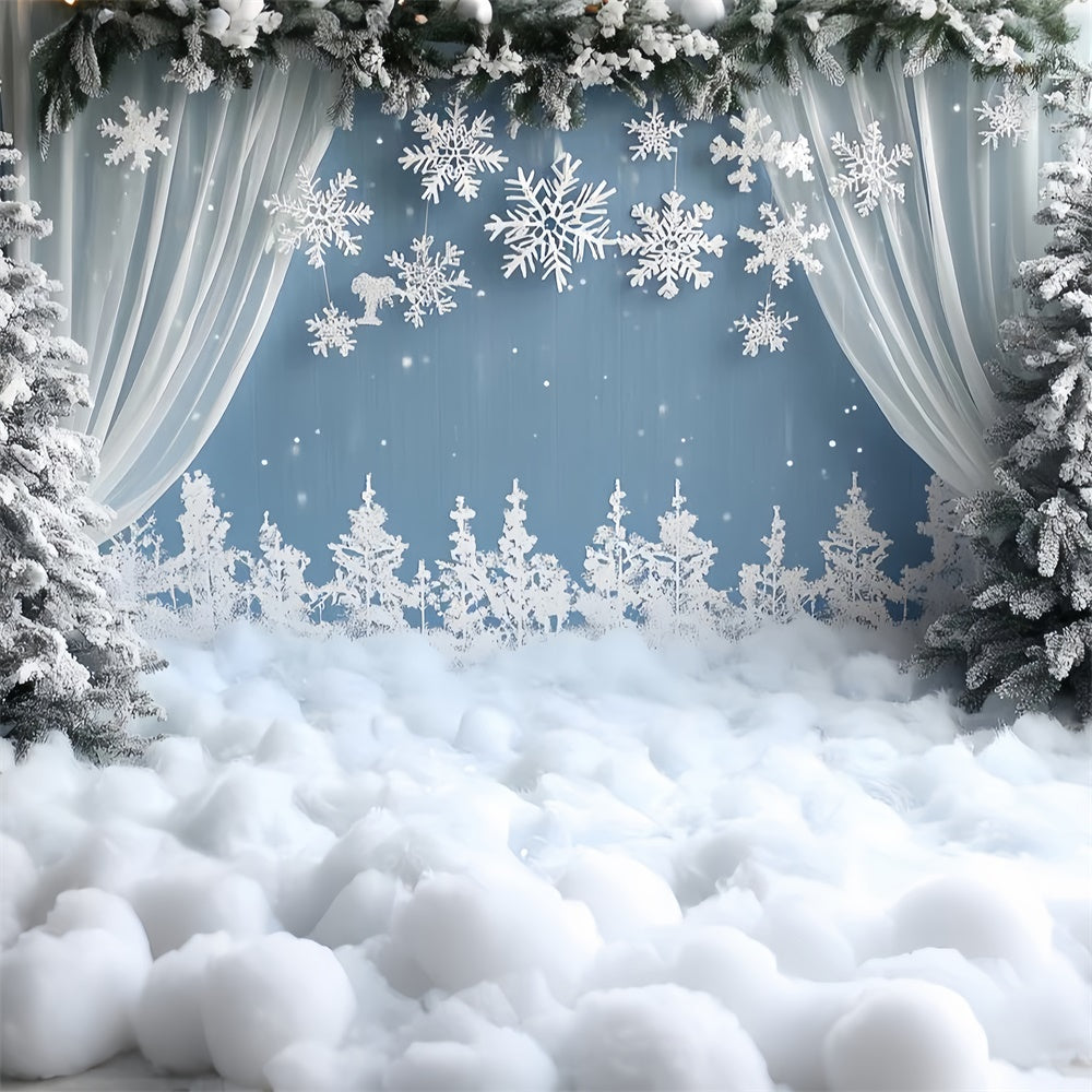 Toile de fond Hiver Scène d’Hiver Neige Blanche CSH57-209