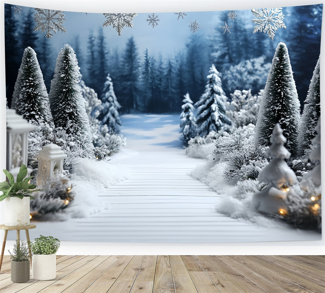 Toile de fond Photo Hiver Entrée du Sentier des Pins CSH57-211