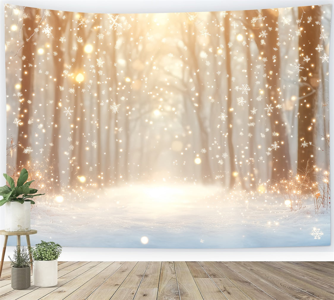 Toile de fond Hiver Crépuscule Givré Étincelant CSH57-215