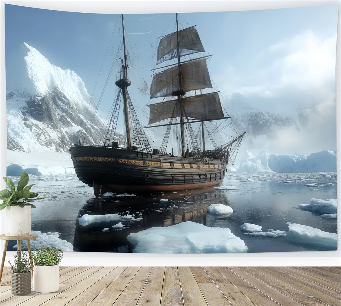 Toile de fond Hiver Navire d’Expédition Gelée CSH57-219