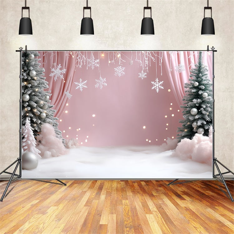 Toile de fond Hiver Neige Rosée de Noël CSH57-224