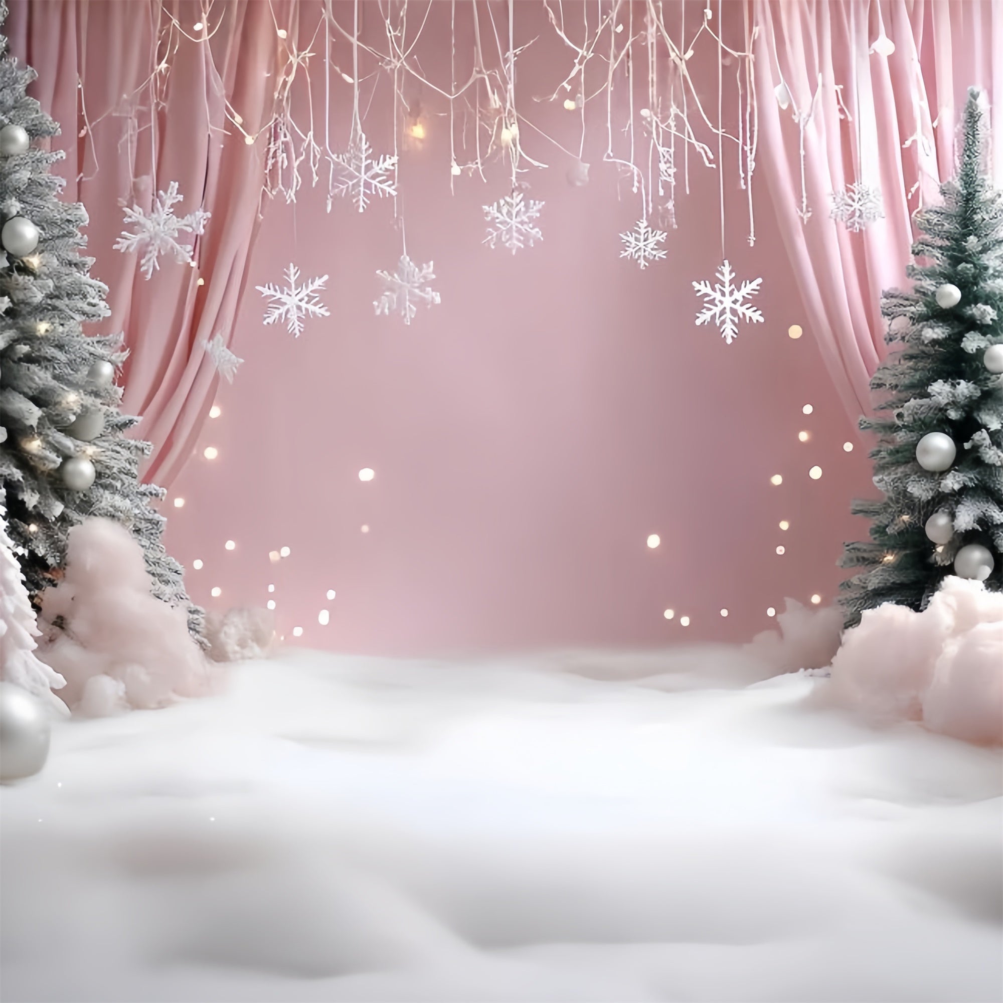 Toile de fond Hiver Neige Rosée de Noël CSH57-224