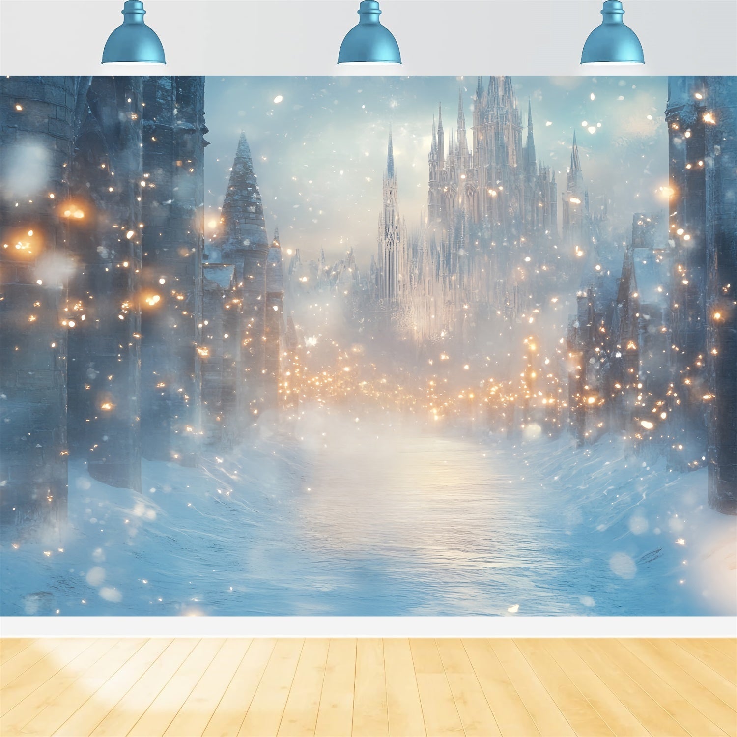 Toile de fond Hiver Rêve de Château Enneigé CSH57-225