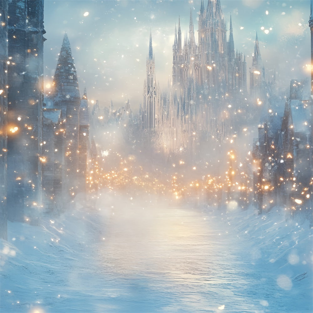 Toile de fond Hiver Rêve de Château Enneigé CSH57-225