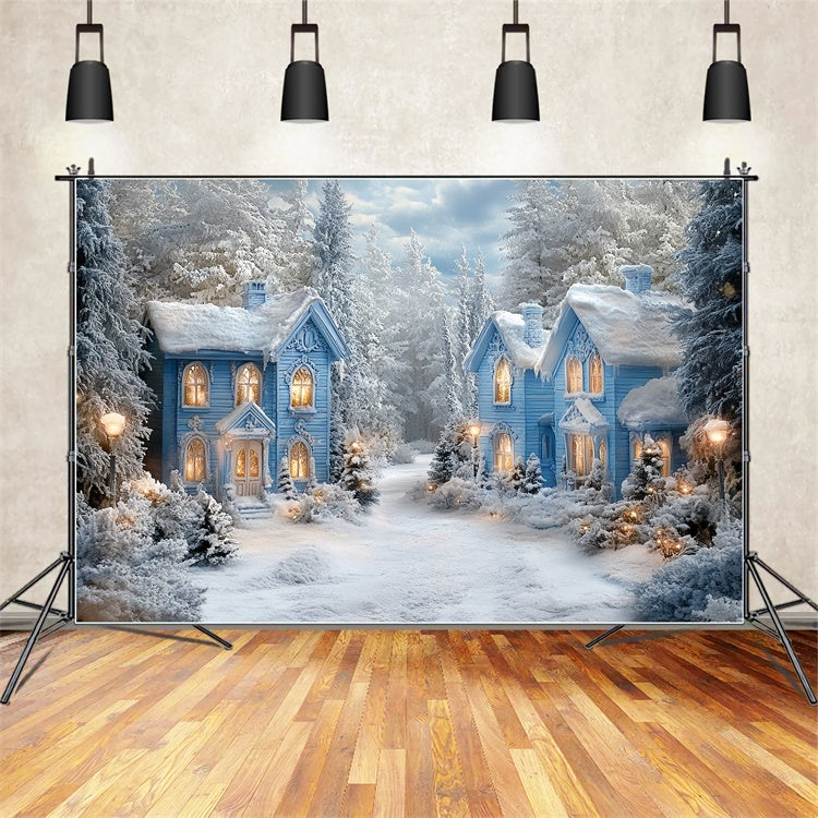 Toile de fond Hiver Cottages Enneigés du Pays des Merveilles CSH57-228