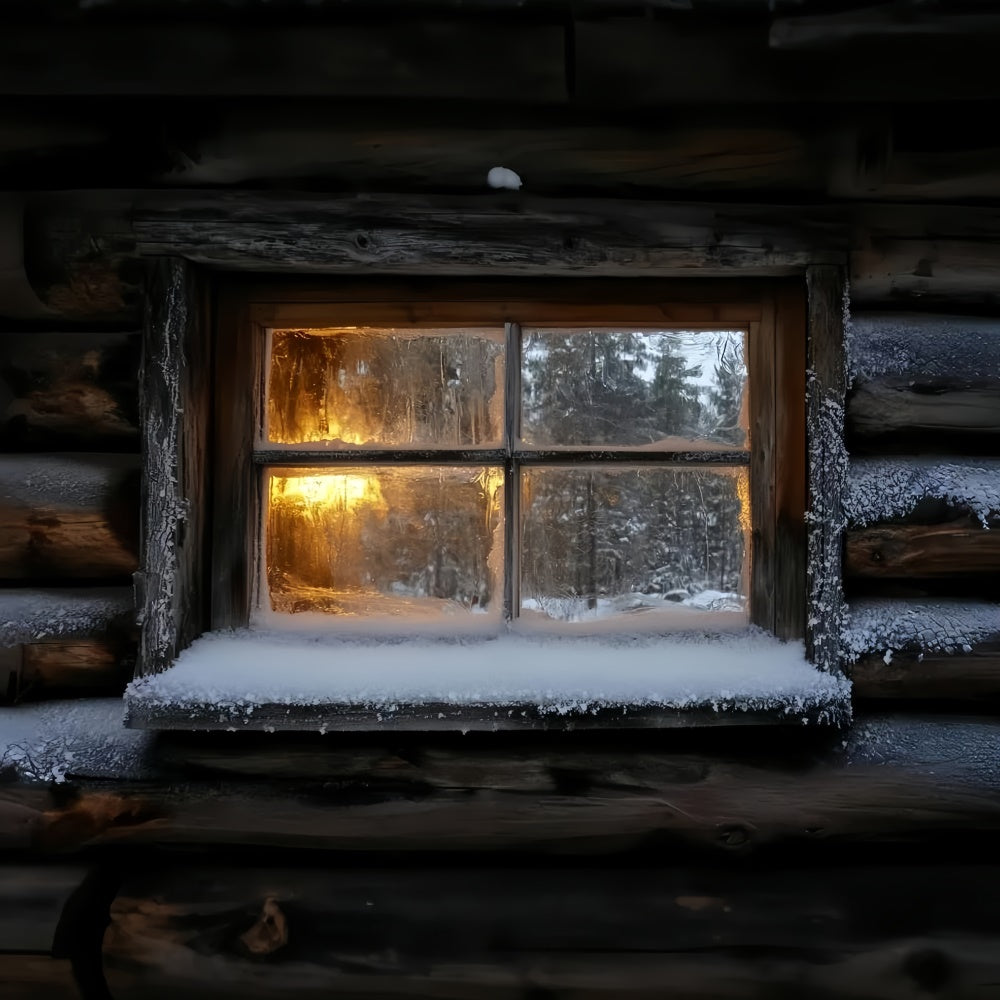 Toile de fond Photo Hiver Cabane Givrée Lumineuse CSH57-229