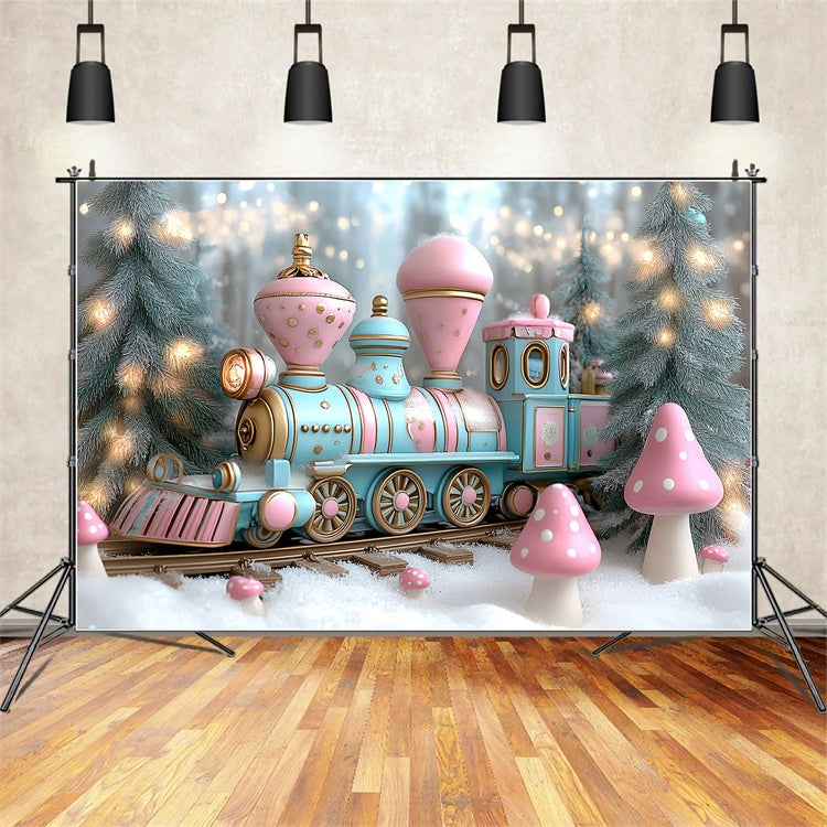 Toile de fond Hiver Train de Conte de Fées Givré CSH57-232