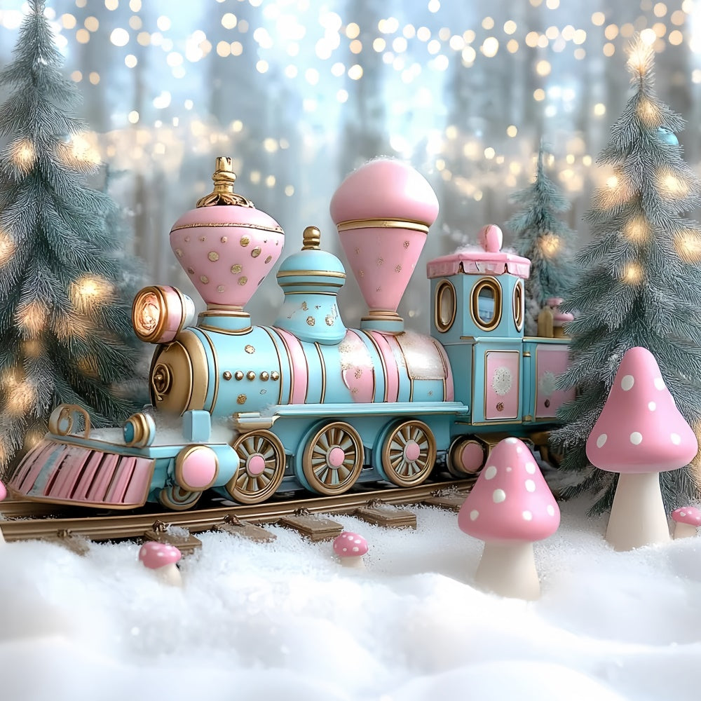 Toile de fond Hiver Train de Conte de Fées Givré CSH57-232