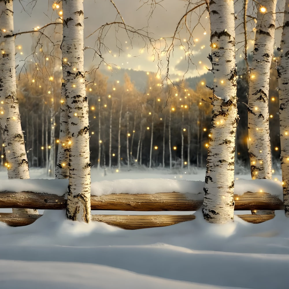 Toile de fond Hiver Forêt de Bouleaux Étincelante CSH57-233