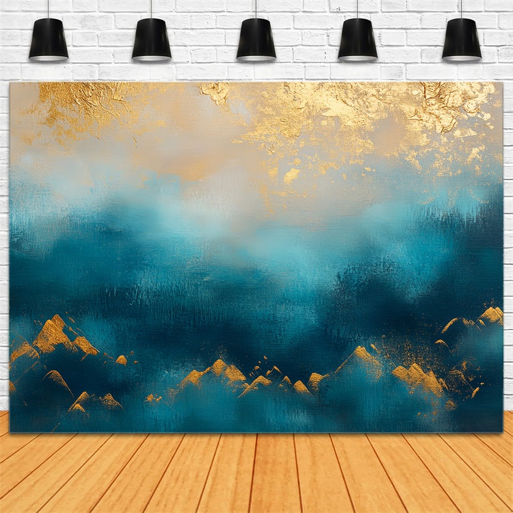 Toile de fond Beaux-Arts Horizon Doré Sommets Drap CSH57-255