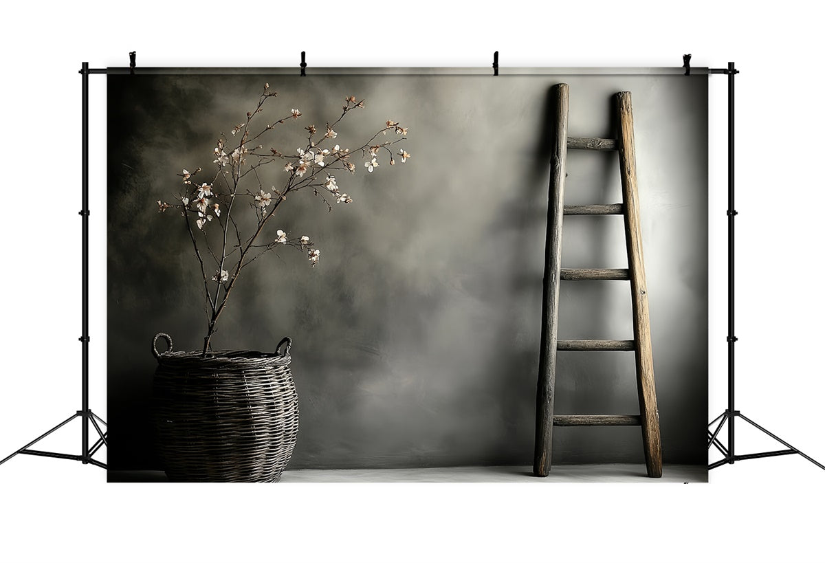 Toile de fond Beaux-Arts Échelle Rustique Fleurs Vidéo CSH57-278