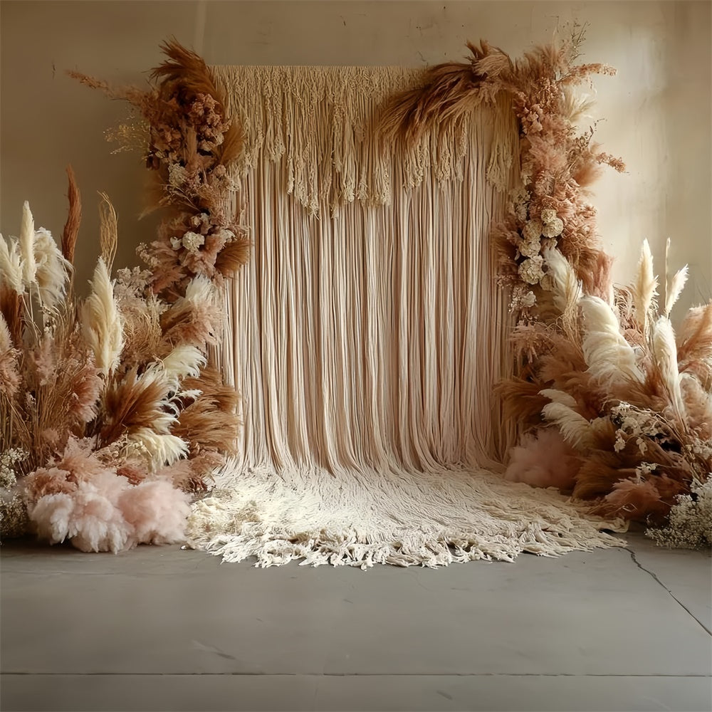 Toile de fond photo bohème Pampas Franges Douces CSH57-307