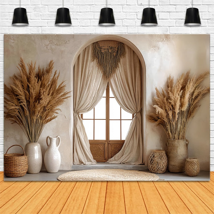 Toile de fond bohème Retraite Fenêtre Pampas CSH57-309