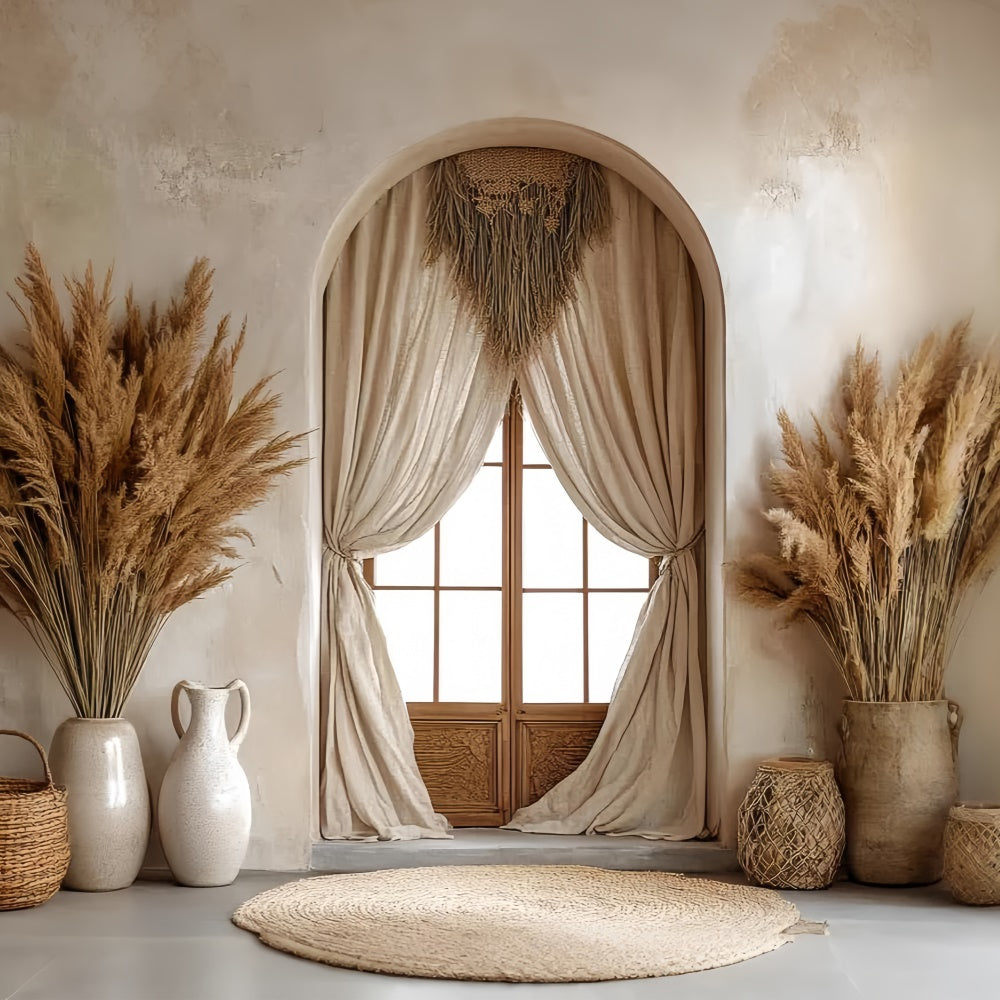 Toile de fond bohème Retraite Fenêtre Pampas CSH57-309