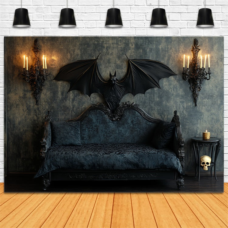 Toile de fond Photo Halloween Manoir Gothique Chauves-Souris CSH57-61