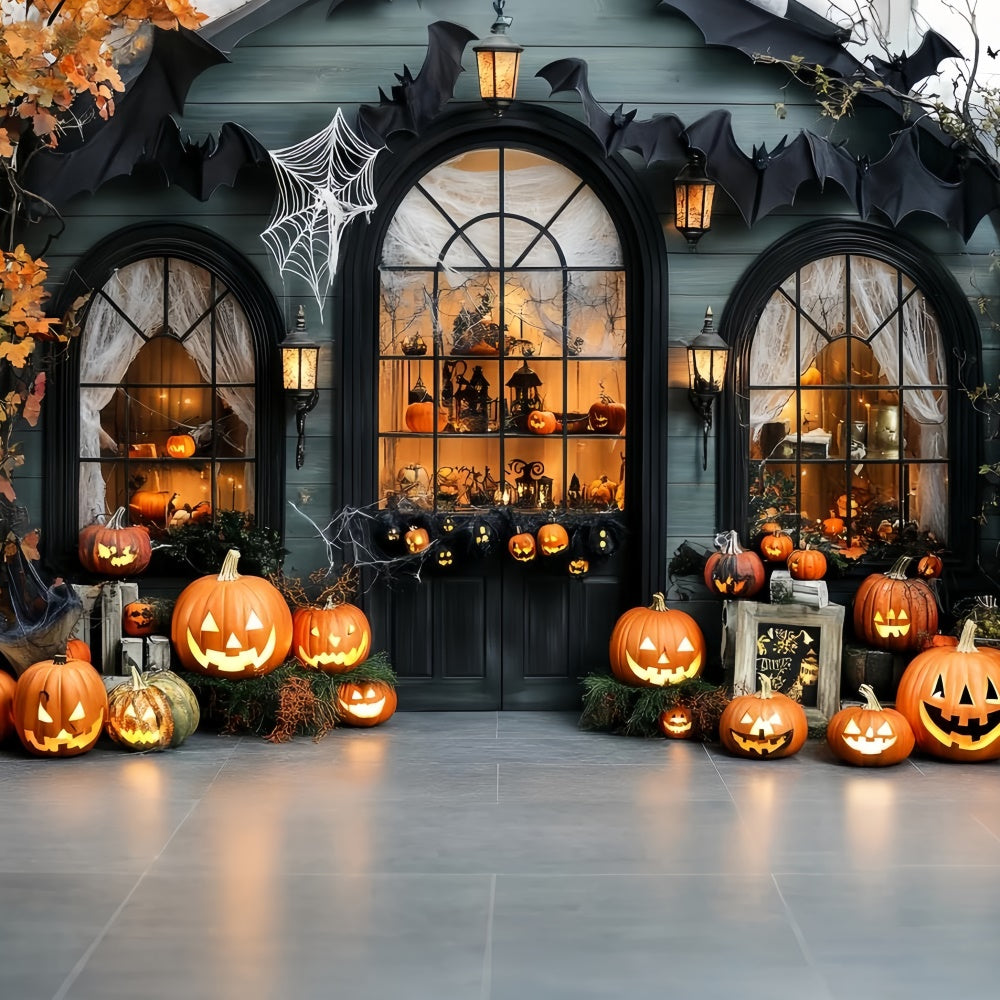 Toile de fond Halloween Fenêtre Citrouille Lumineuse CSH57-64