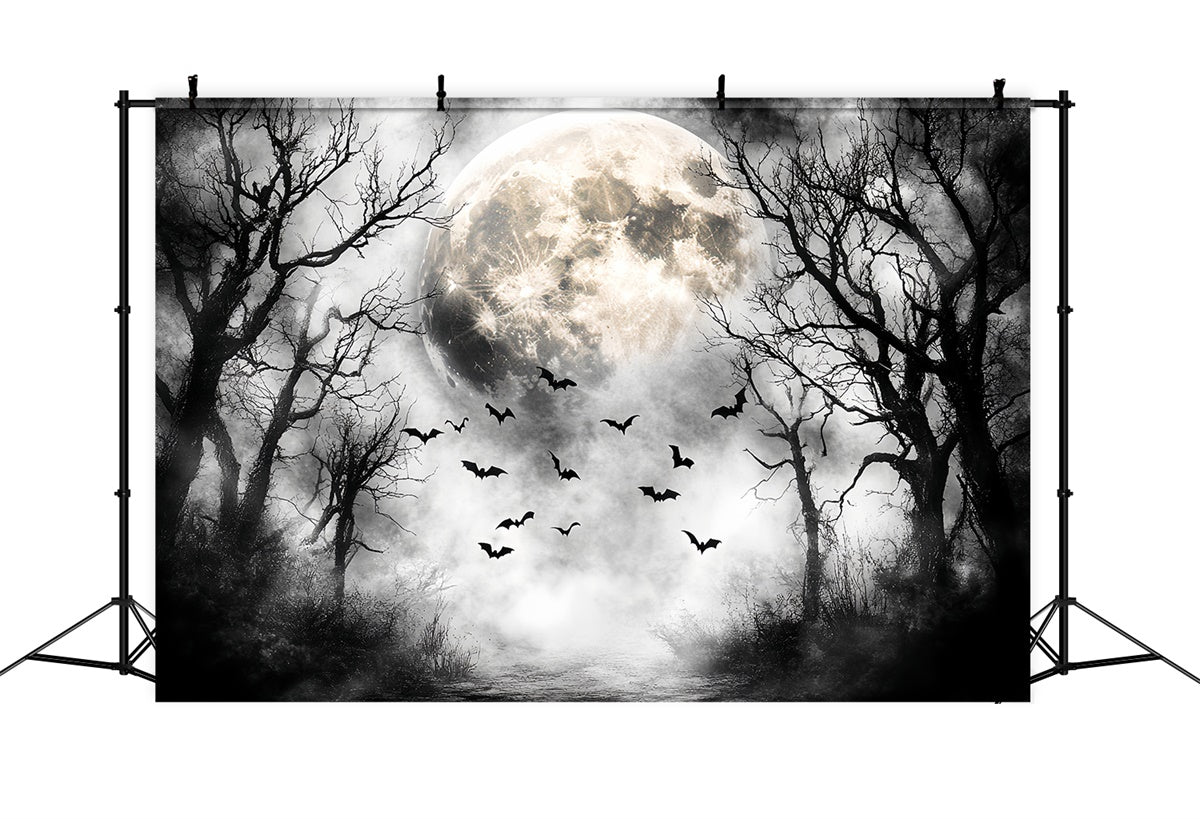 Toile de fond Halloween Vol Nocturne Forêt Lune CSH57-68