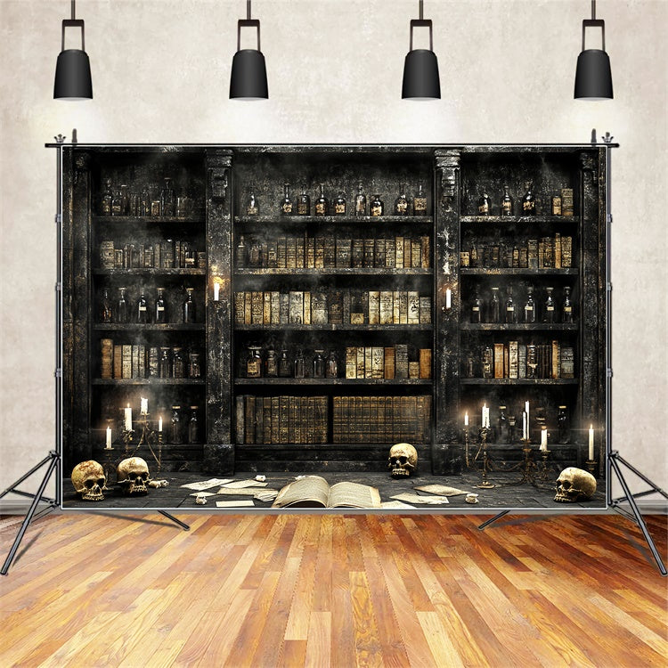 Toile de fond Photo Halloween Bibliothèque Potions Grimoires CSH57-71