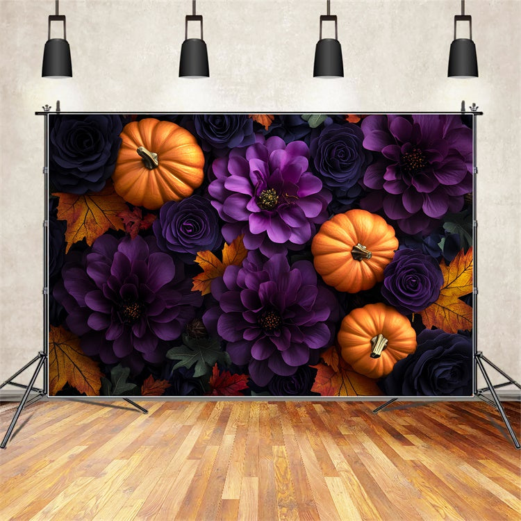 Toile de fond Photo Halloween Crépuscule Fleur Citrouille CSH57-75