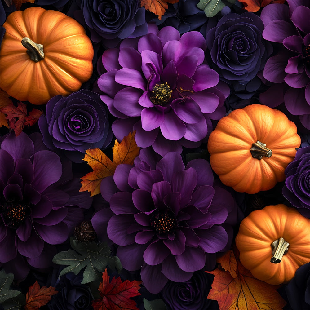 Toile de fond Photo Halloween Crépuscule Fleur Citrouille CSH57-75
