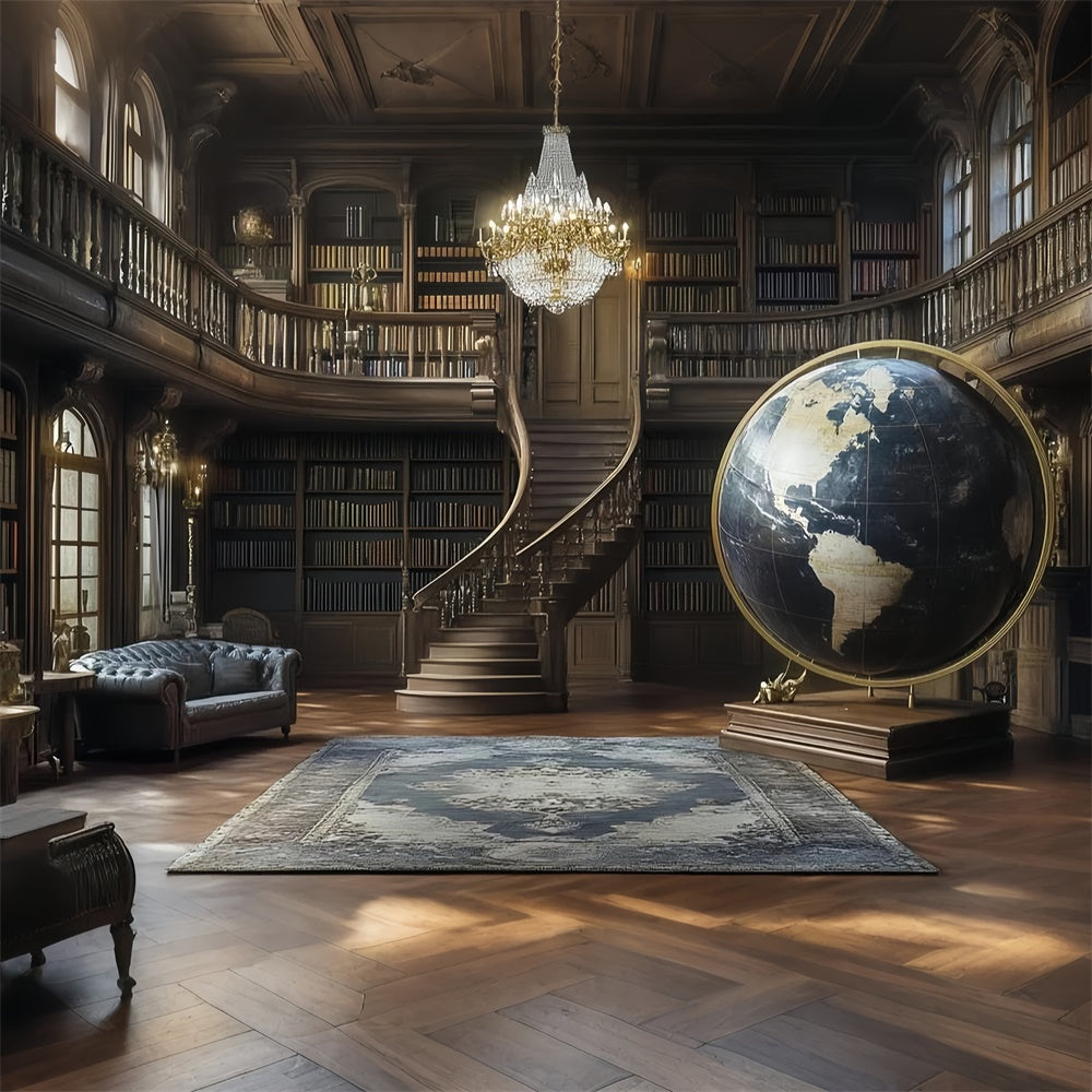 Toile de fond Vintage Studio Bibliothèque Ancienne Globe CSH57-88