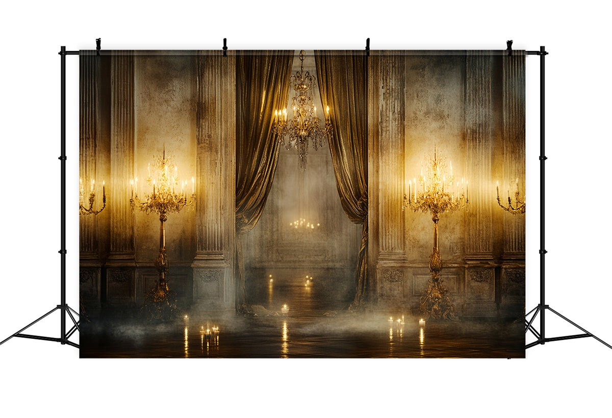 Toile de fond Vintage Baroque Salle Dorée Bougies Photo CSH57-99
