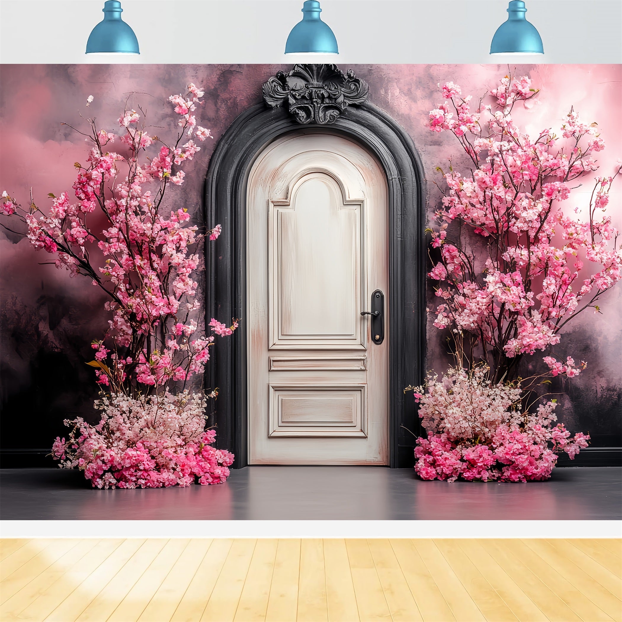 Toile de fond Fleur Arrangement Porte Ornée Cerisier CSH58-105
