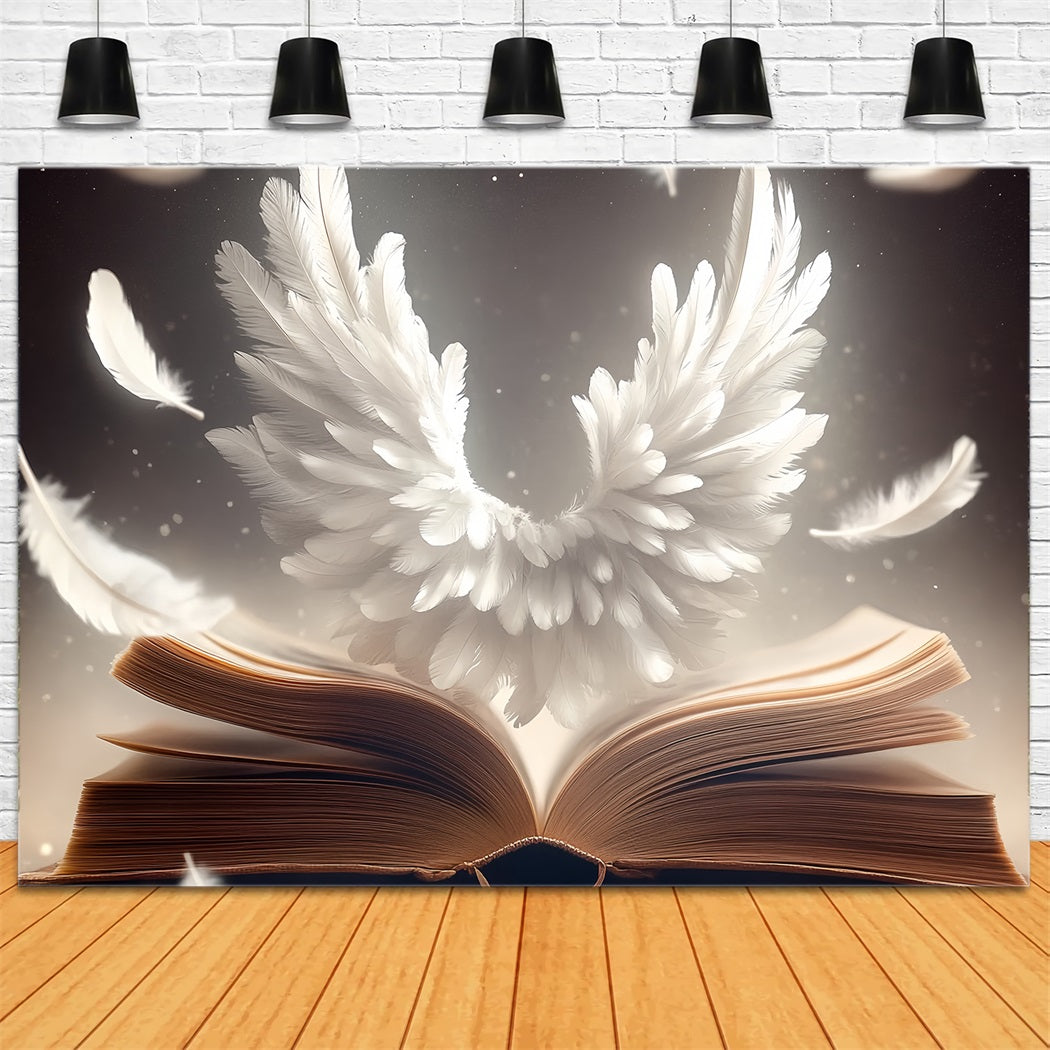 Toile de fond Retour à l'école Livre Ouvert Ailes de Plume CSH58-112