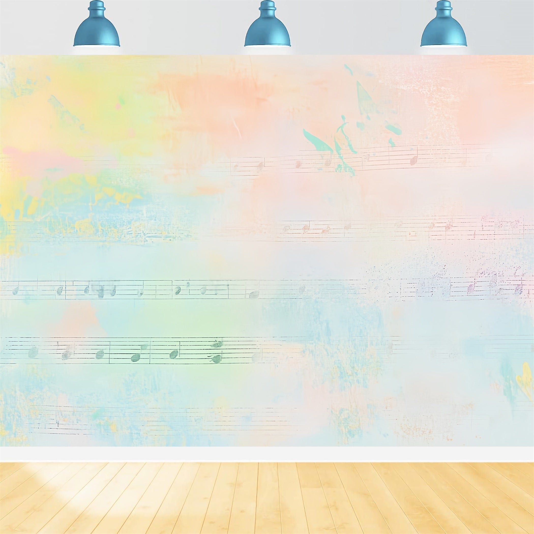 Toile de fond Abstrait Texture Notes de Musique Pastel CSH58-191