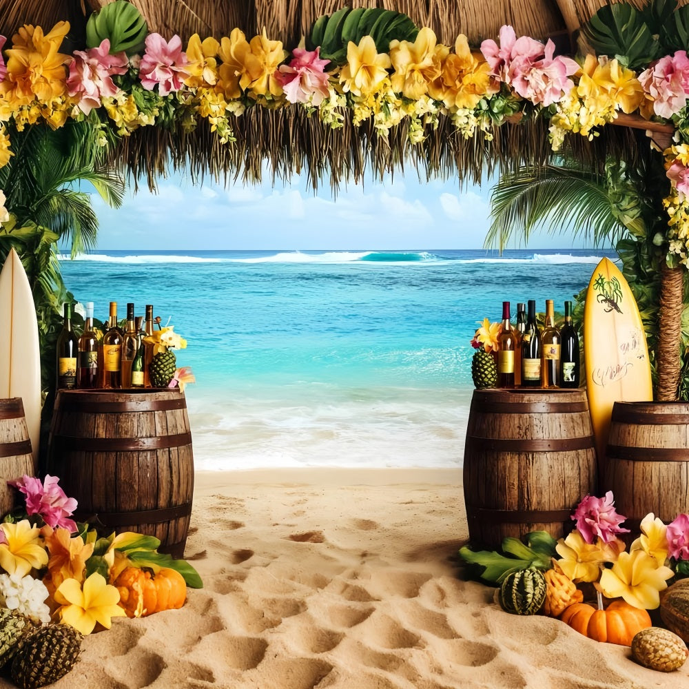 Toile de fond Océan d'Été Surf Tropical Bar Tiki CSH58-213