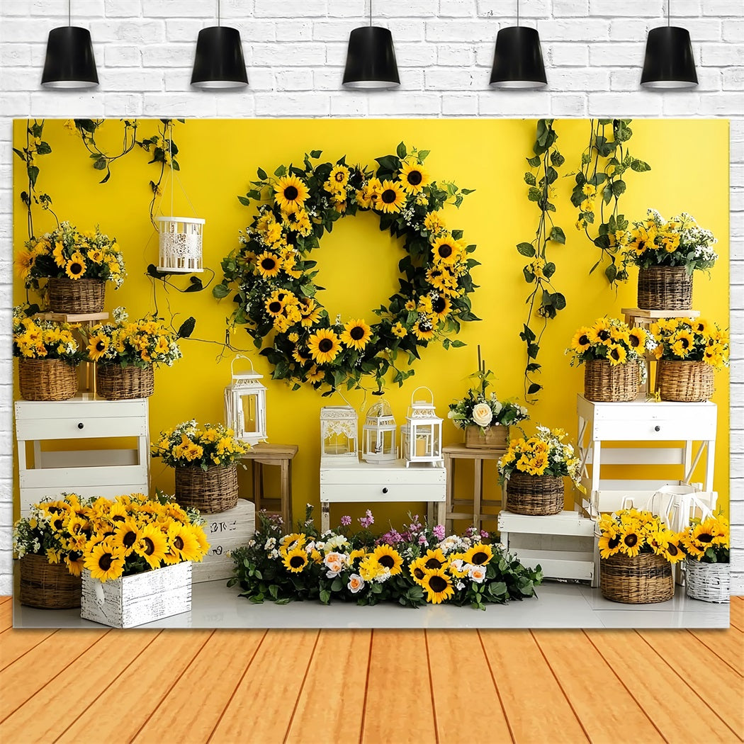 Toile de fond Tournesol d’Automne Couronne Lumineuse de Tournesols CSH58-221