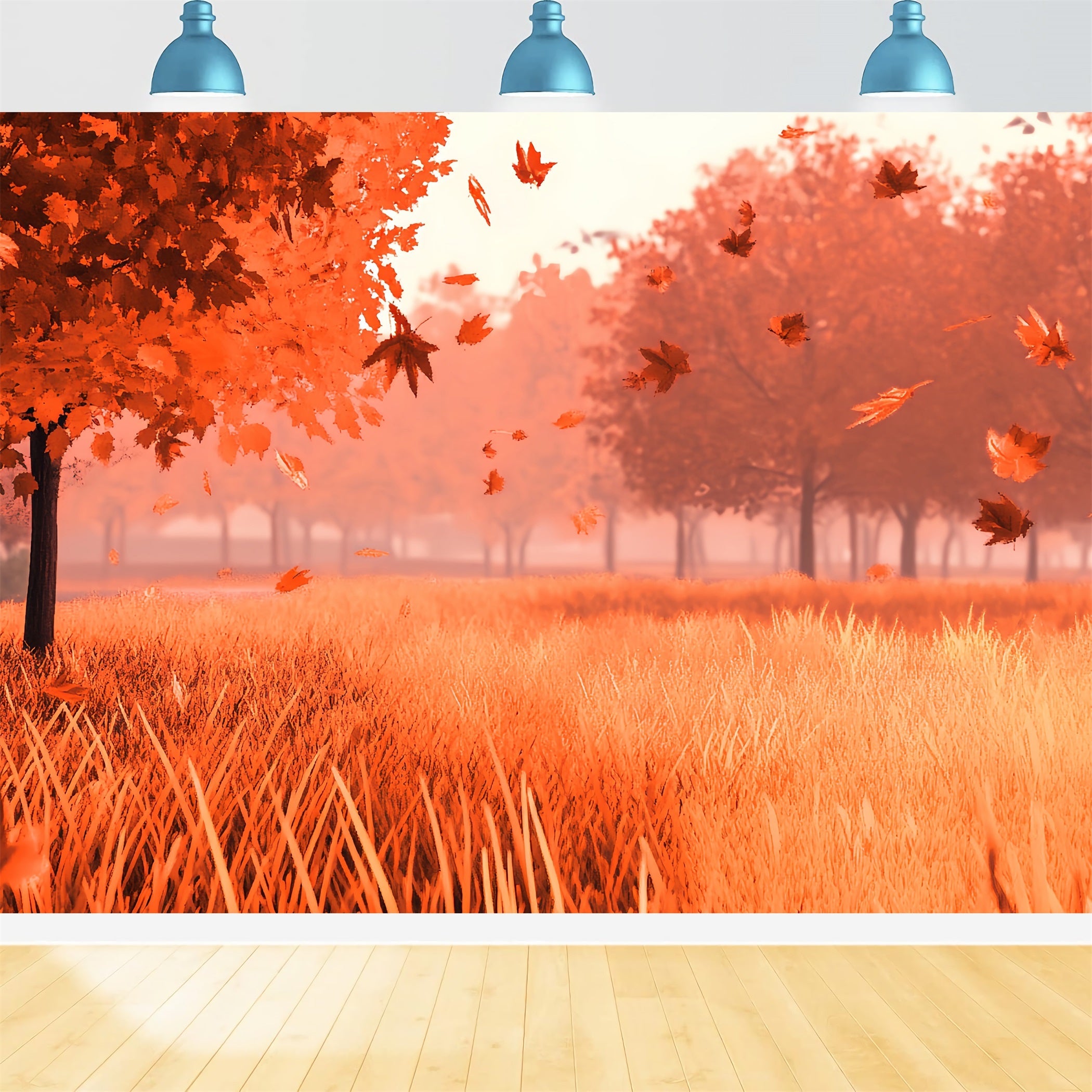 Toile de fond Automne Nature Feuilles Tombantes Champ d’Automne CSH58-230