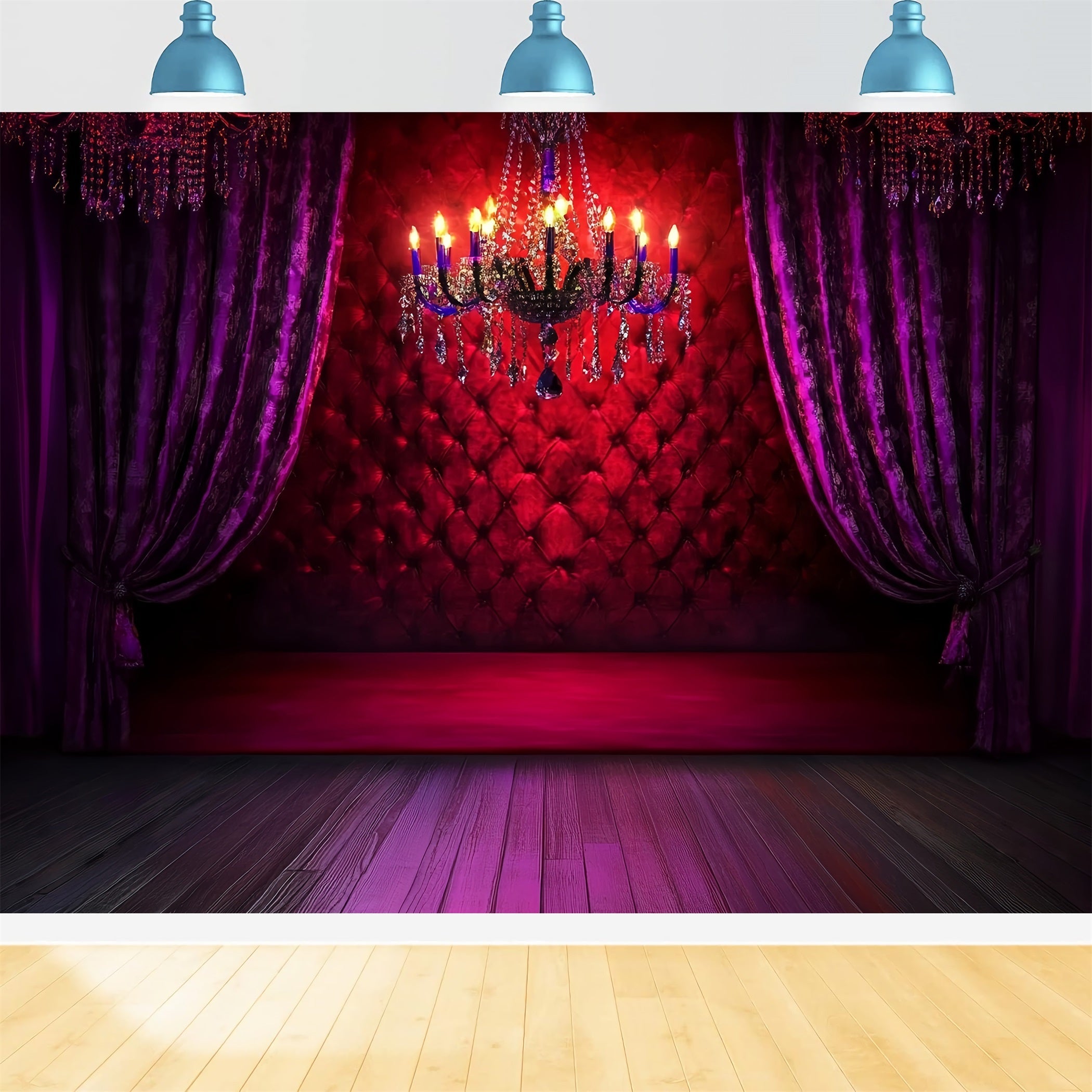 Toile de fond Boudoir Lustre Éclat Velours Carmin CSH58-250