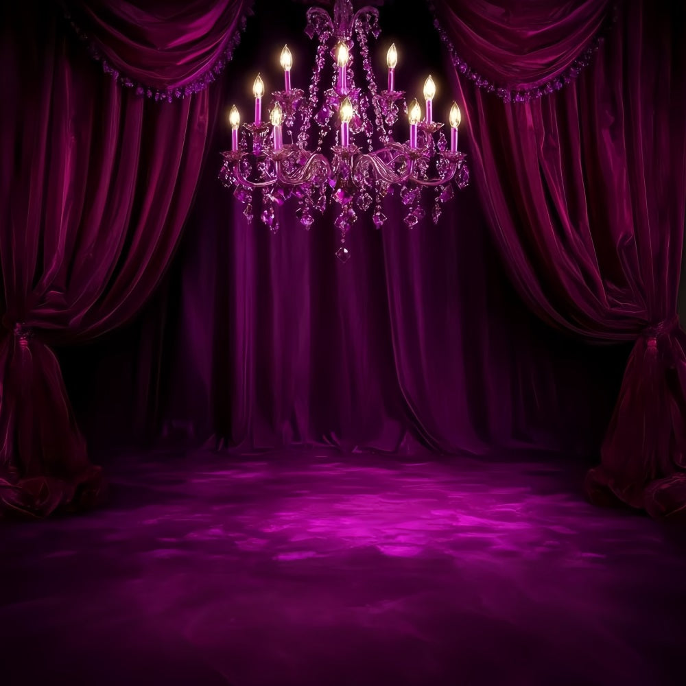 Toile de fond Boudoir Draperies Lustre Velours Magenta CSH58-251