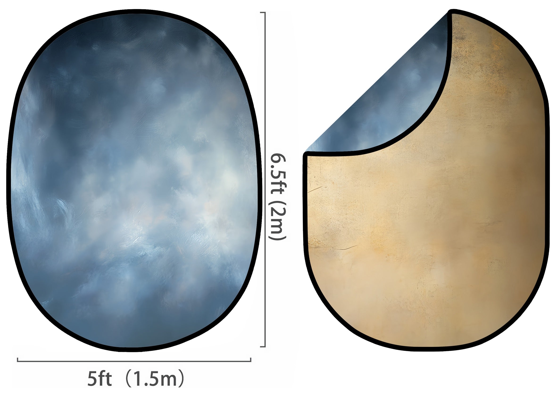 Toile de fond Auto-Enregistrement Crème Rustique Brume Bleue CSH58-3