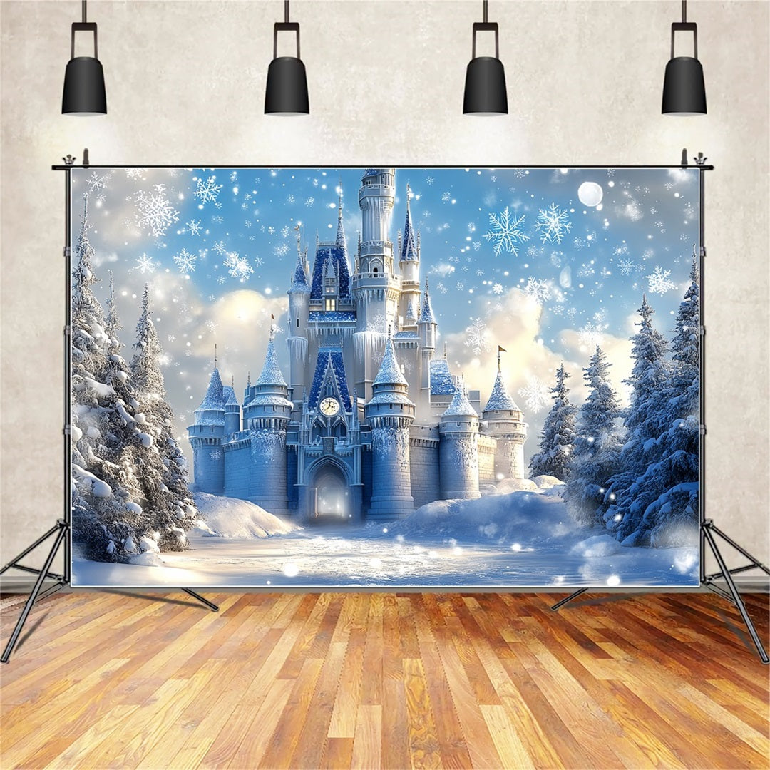 Toile de fond Hiver Palais de Glace Royal Orné de Flocons CSH58-30