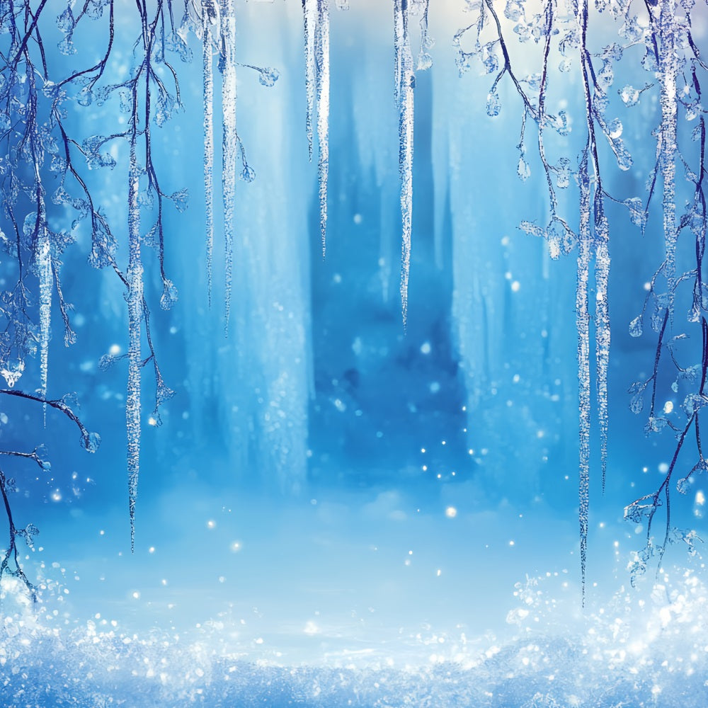 Toile de fond Hiver Voûte d’Stalactites Étincelantes à l’Éclat Givré CSH58-31