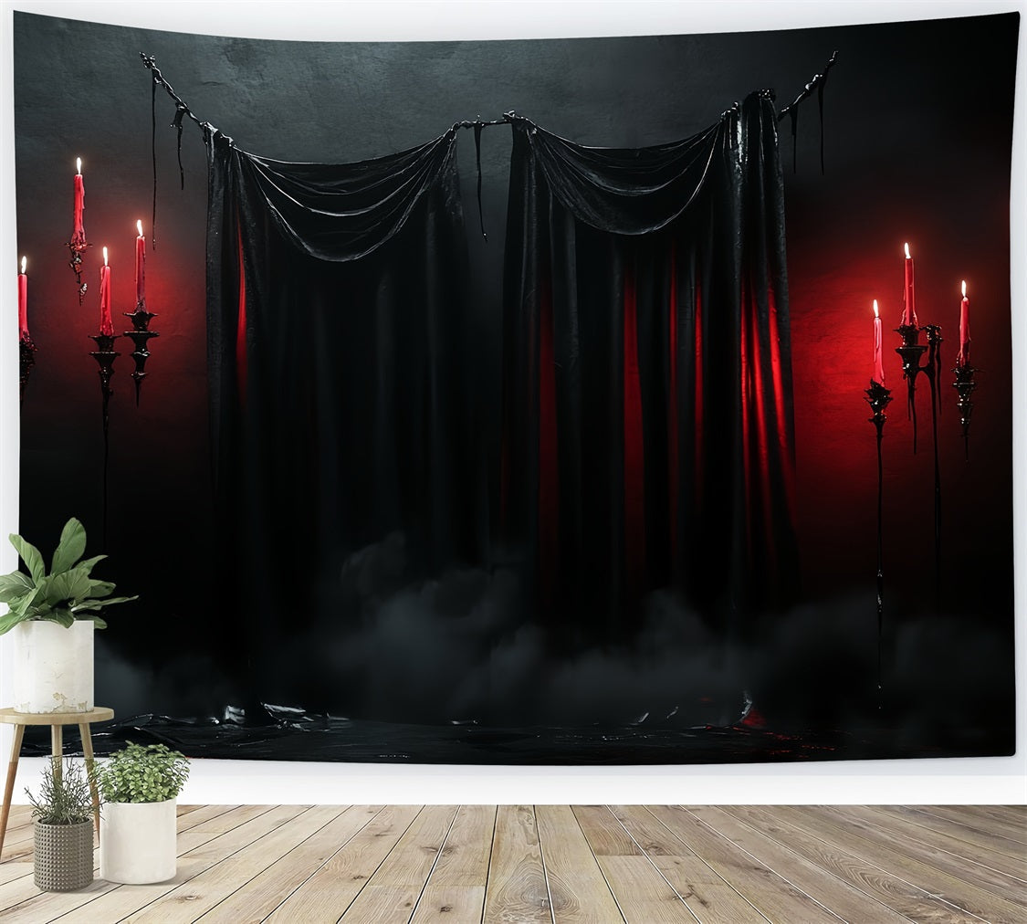 Fond Studio Halloween Tentures Sombres Bougies Rouges CSH58-51