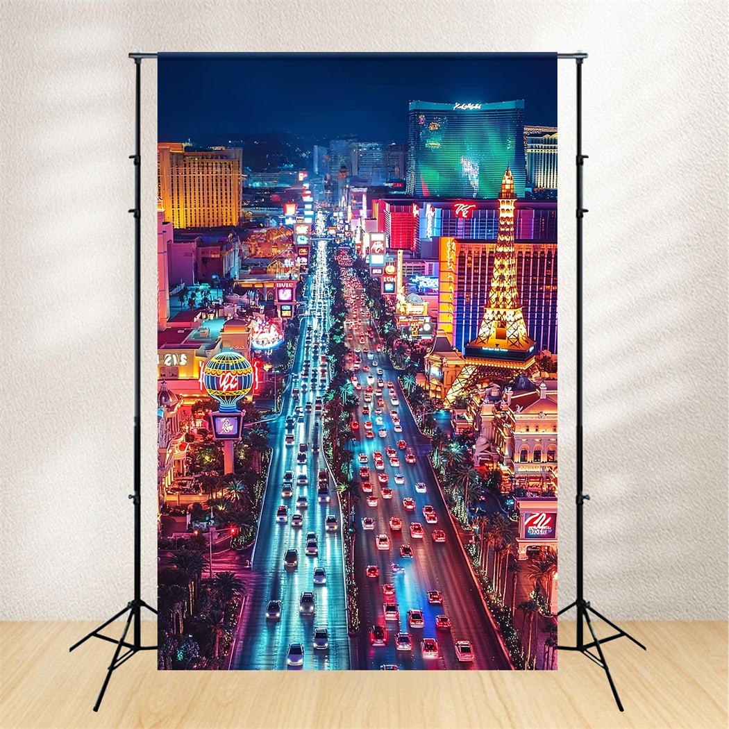 Toile de fond Las Vegas Vue Nocturne Circulation CSH58-6