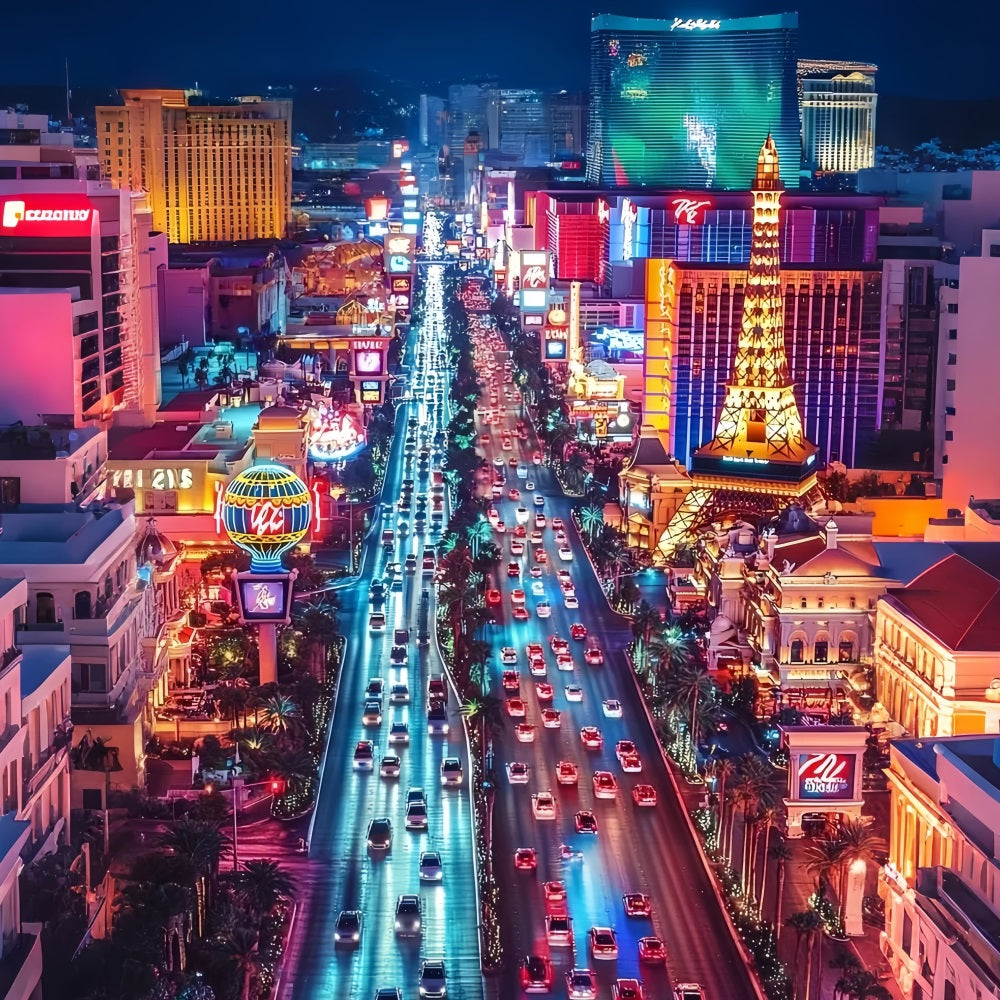 Toile de fond Las Vegas Vue Nocturne Circulation CSH58-6