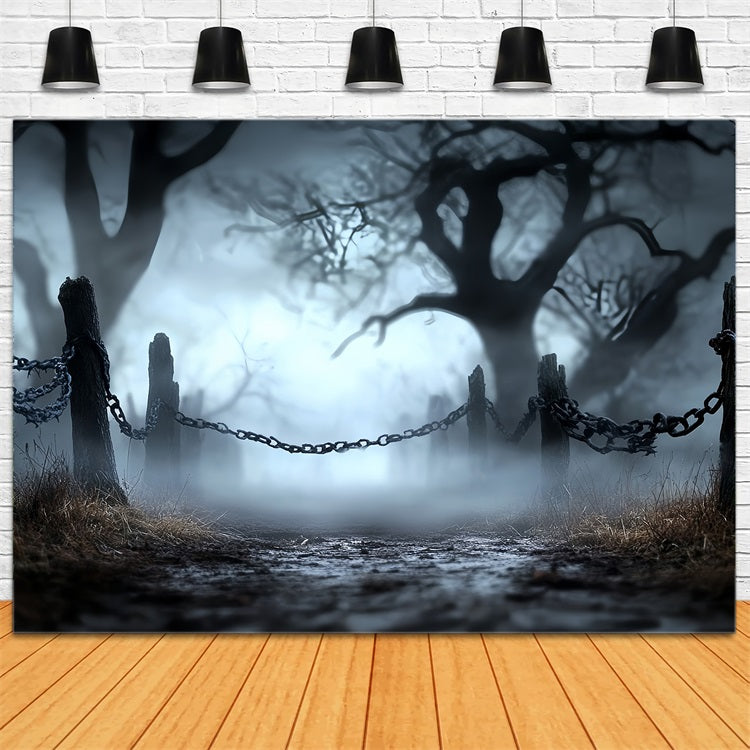 Toile Photo Halloween Brume Sombre Chaînes Sentier Hanté Idées CSH58-78